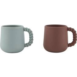 OYOY 2-Pack Mellow Cups Choko/Pale Mint One Size Green