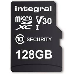 Integral Security Flashhukommelseskort (microSDXC til SD adapter inkluderet) 128 GB A1 Video Class V30 UHS-I U3 Class10 microSDXC UHS-I