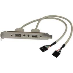 StarTech 2 Port USB A Female Slot Plate Adapter