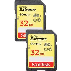 SanDisk 32GB Extreme 100MB/s UHS-I SDHC Memory Card Twin Pack