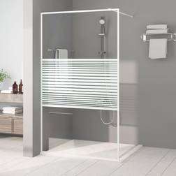 vidaXL Mampara De Ducha Vidrio ESG Transparente Blanco 115x195 cm