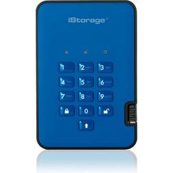 iStorage diskAshur2 2 TB Solid State Drive External Ocean Blue TAA Compliant USB 3.1 294 MB/s Maximum Read Transfer Rate 256-bit Encryptio