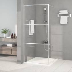 vidaXL Inloopdouchewand 90x195 cm Transparant ESG-glas Zilverkleurig