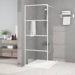 vidaXL Parete Doccia Walk In Bianca 80x195 cm Vetro Trasparente ESG