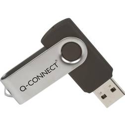 Q-CONNECT Silver/Black USB 2.0 Swivel Flash Drive 64GB KF41514