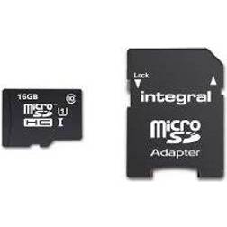 Integral Carte microSDHC INMSDH16G10-90SPTAB 16 Go avec adaptateur SD, UHS-I