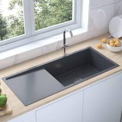 vidaXL Handmade Kitchen Sink Black Steel