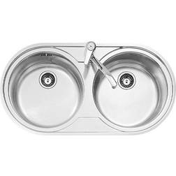 Teka Sink with Two Basins 9025 DUETTA 2C steel