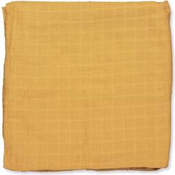 Mushie Muslin Baby Swaddle Blanket 100% Organic Cotton (Fall Yellow)