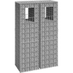 vidaXL Gabionkorgar 2 st stolpformade 40x40x140 järn - Silver