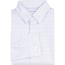 Calvin Klein Boy's Logo Dotted Slim-Fit Stretch Dress Shirt