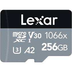 LEXAR SILVER Professional microSDXC Class 10 UHS-I U3 V30 A2 160/120MB/s 256GB 1066x +SD adapter