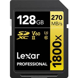 LEXAR 128 GB Professionellt 1 800 x UHS-II SDXC-Minneskort