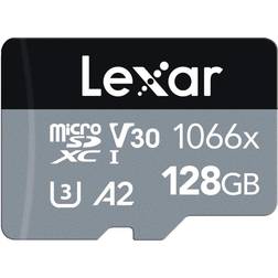 LEXAR 1066x MicroSDXC Memory Card with Adapter -128GB (LMS1066128G)