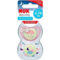 Nuk Night & Day Pacifier 0-6 months -Pink