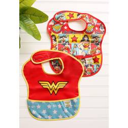 Bumkins DC Comics Wonder Woman SuperBib, Baby Bib, Waterproof, Washable, Stain and Odor Resistant, 6-24 Months Pack of 1