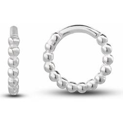 Carrie Beaded Mini Hoop - Silver