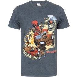 Marvel Deadpool Mens 4x4 T-Shirt (Charcoal)