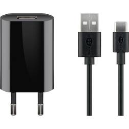 Goobay USB-C lader (1A) med USB-C kabel 1m sort