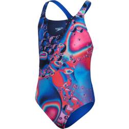 Speedo Girl's Digital Placement Medalist Swimsuit - Blue/Pink