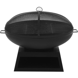 Beliani Udendørs Fire Pit Black Steel Base Garden BBQ