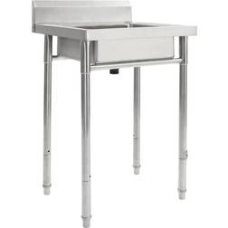 vidaXL Küchenspüle Einzelbecken Edelstahl Silber