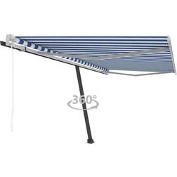 Be Basic Tenda Retrattile Automatica Con Palo 450x350 cm Arancio Marrone Arredo Giardino