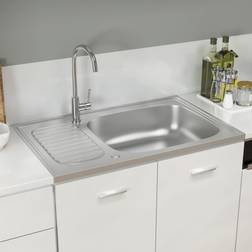 vidaXL Kitchen Sink with Drainer Set 31.5 x 19.7 x 6.1 in