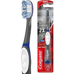 Colgate 360 Optic White Sonic Battery Powered Soft Toothbrush with Tongue and Cheek Cleaner