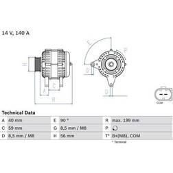 Bosch 0 986 081 160 14V 140A A3 Q3 Sportback