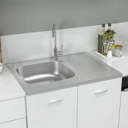 vidaXL 800x600x155 rostfritt stå - Silver