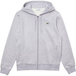 Lacoste Men's Sport Lightweight Bi-Material Hoodie - Grey Chine/Light Grey