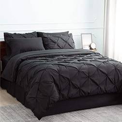 Bedsure Pintuck Bedspread Grey, Beige, White, Black, Orange, Pink, Red, Blue (259.1x228.6cm)