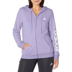 adidas Essentials Logo Full Zip Hoodie - Light Purple/White