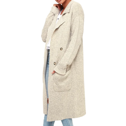 Lulus Cuddle Club Long Sleeve Sweater Coat - Beige