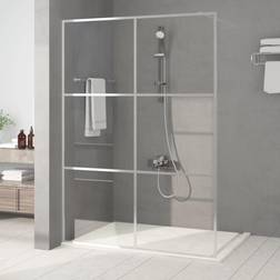 vidaXL Parete Doccia Walk In Argento 140x195 cm Vetro Trasparente ESG