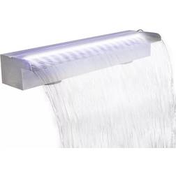 vidaXL Fuente Cascada Rectangular LED Para Piscina Acero Inoxidable 60 cm