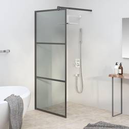 vidaXL Parete Doccia Walk In Vetro Scuro ESG Nero