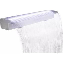 vidaXL Fuente Rectangular LED Piscina Acero Inoxidable 30 cm x 45 cm Plateado