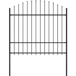 vidaXL Recinzione Giardino Punta a Lancia 1,5-1,75 x 1,7 m Acciaio Nero