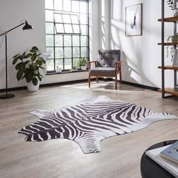 Think Rugs Faux Zebra Print Black, White