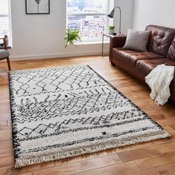 Think Rugs 120x170cm Modern Boho 5402 Moroccan Black, White