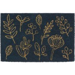 Premier Housewares Sustain Botanical Doormat Black