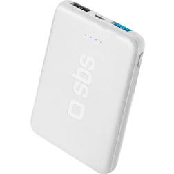 SBS hurtigtopladende powerbank. 5000 mAh. Hvid