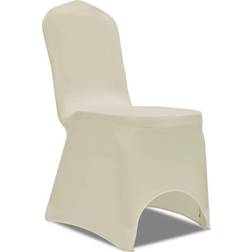 vidaXL 100 pcs Stretch Chair Stoltrekk Beige, Hvit