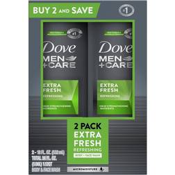 Dove Men+Care Extra Fresh Micro Moisture Cooling Body Wash 2pk/18