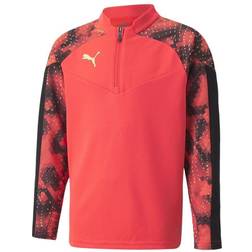 Puma Boy's Individual Quarter Zip Sports Top - Fiery Coral/ Black