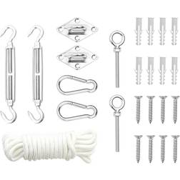 vidaXL Set Accessori per Vela Parasole 9 pz in Acciaio Inossidabile