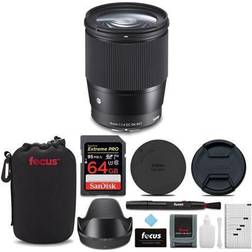 SIGMA 16mm f/1.4 DC DN Contemporary Lens 64GB Extreme PRO