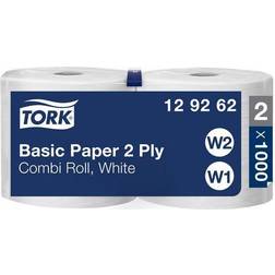 Tork Standard paper wipes, combi roll white W1/2